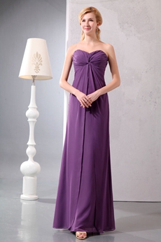 Charming Sweetheart Eggplant Chiffon Mother Of The Bride Gown 