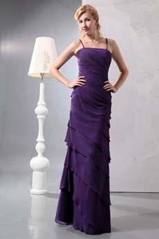 Glamour Straight Full Length Purple Mother Of The Bride Dress 