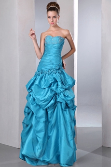 New Faddish Blue Taffeta Princess Sweet 15 Dress 