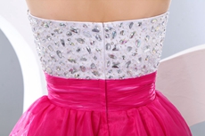 Colorful White & Fuchsia Short Quince Dress For Damas 