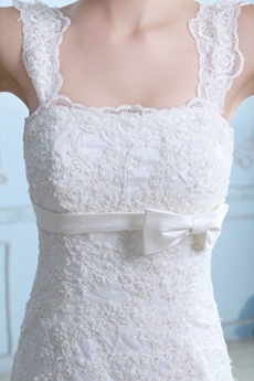 Brilliant Double Straps Lace Bridal Gown 