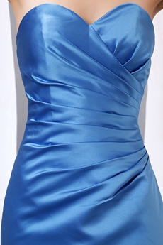 Simple Satin Turquoise Bridesmaid Dress 