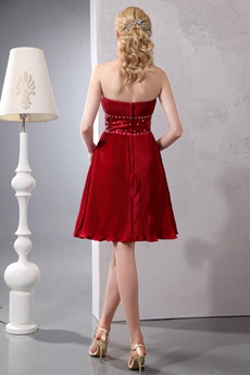 Attractive Short Length Red Wedding Party Dress With Bolero 