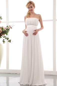 Strapless Empire Wedding Dress For Pregnancy Women 
