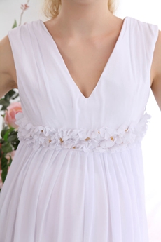 Charming V-Neckline Empire Maternity Wedding Gown 