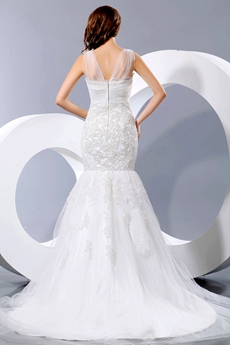 Glamour Straps Mermaid/Fishtail Lace Wedding Dress 