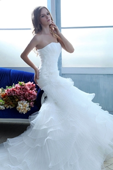 Breathtaking A-line Tulle Wedding Dress Dropped Waist 