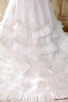 Glamorous Sparkled Wedding Dress Chapel Train 