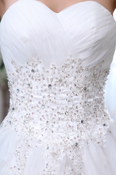 Sweet Jeweled Princess Organza Wedding Dress 