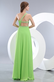 Lime Green Long Cocktail Dress 