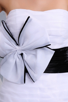 Sheath Mini Length White & Black Cocktail Dress 