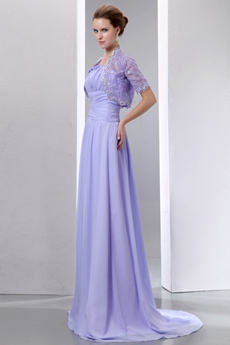 Lavender Mother Of The Bride Dress With Lace Jacket