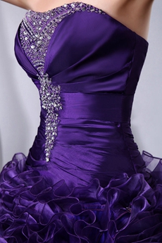 Gorgeous Ball Gown Floral Purple Quince Dress 2016