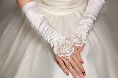 Vintage Fingerless Satin Gloves For Wedding 