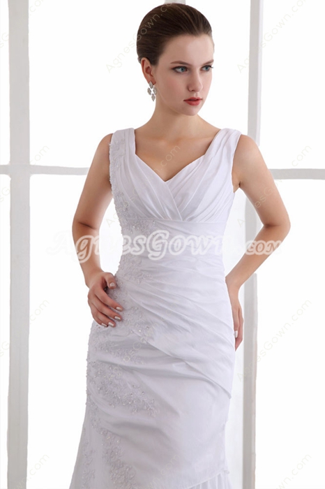 Ankle Length Casual Beach Wedding Gown 