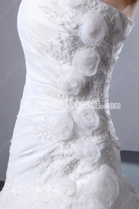 Affordable Asymmetrical Waist Princess Wedding Dress 