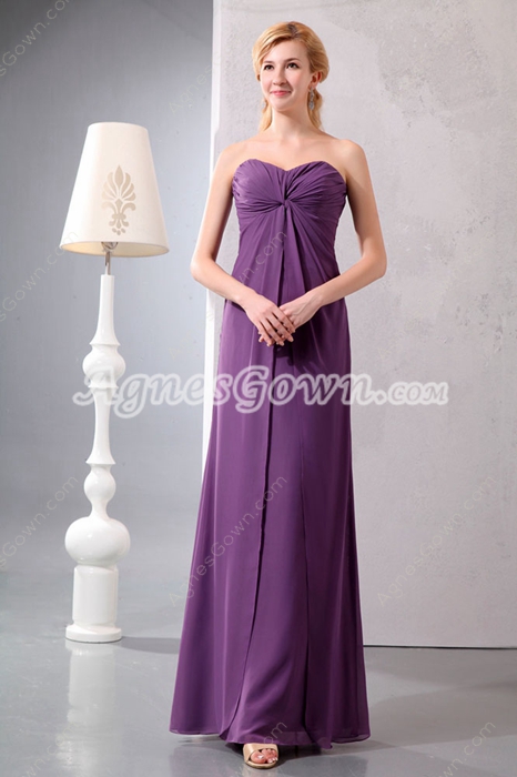 Charming Sweetheart Eggplant Chiffon Mother Of The Bride Gown 