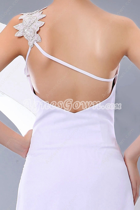 One Shoulder White Cocktail Dress For Summer 