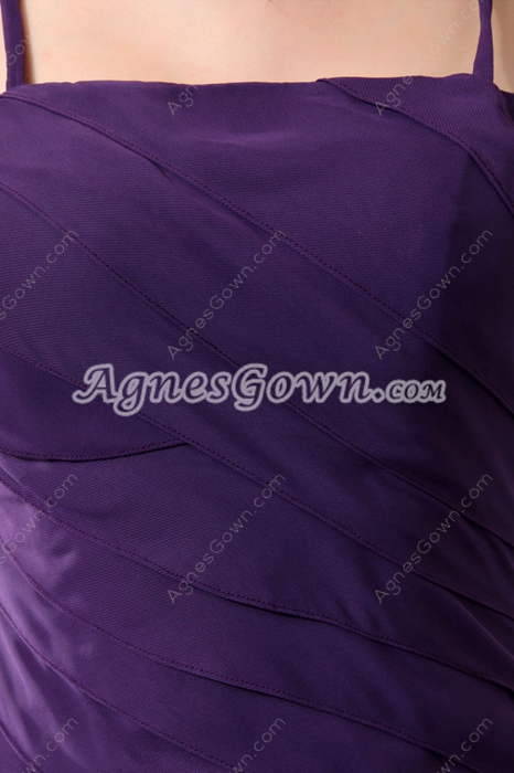 Glamour Straight Full Length Purple Mother Of The Bride Dress 