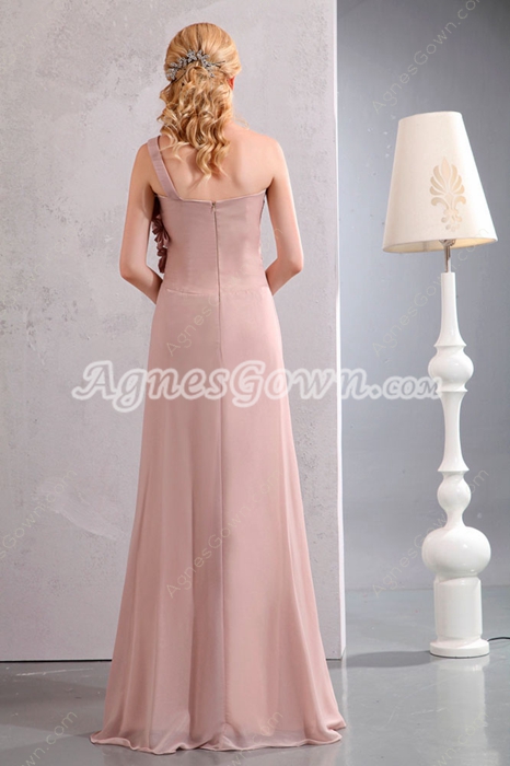 Elegance One Shoulder Dusty Rose Formal Evening Dress 