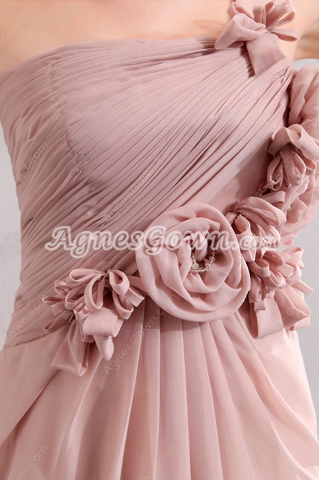Elegance One Shoulder Dusty Rose Formal Evening Dress 