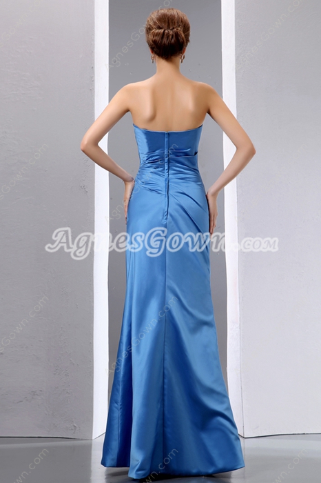 Simple Satin Turquoise Bridesmaid Dress 