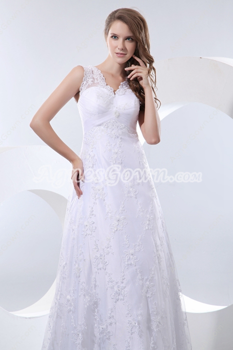 Grecian Maternity Lace Wedding Dress 
