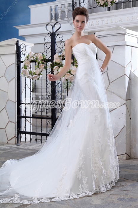 Delicate Illusion Mermaid Wedding Dress With Lacec Appliques