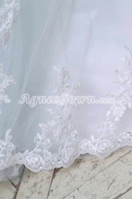 Terrific Low-Cut Straps Fishtail/Mermaid Lace Wedding Gown 