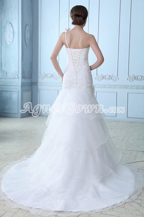 Breathtaking One Shoulder Organza Bridal Gown 2016
