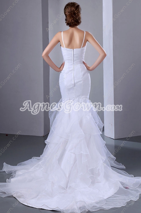 Vintage Organza Mermaid/Fishtail Wedding Dress With Feather 