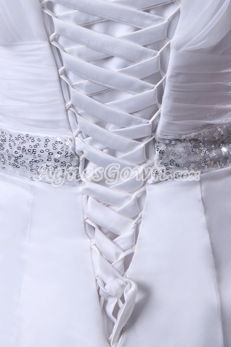 Retro V-Neckline Trumpet/Mermaid Organza Wedding Dress 