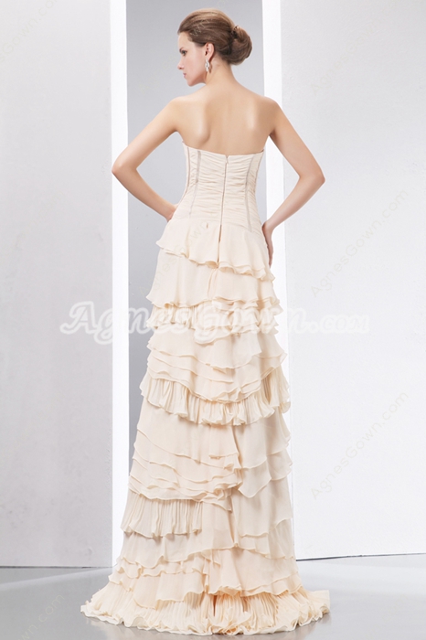 Complicated Light Champagne Prom Pageant Dress 