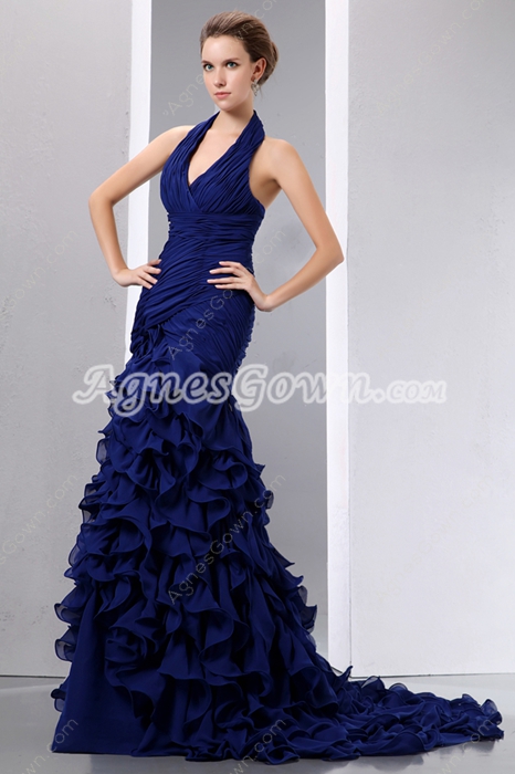 Breathtaking Trumpet/Mermaid Royal Blue Prom Pageant Dress 