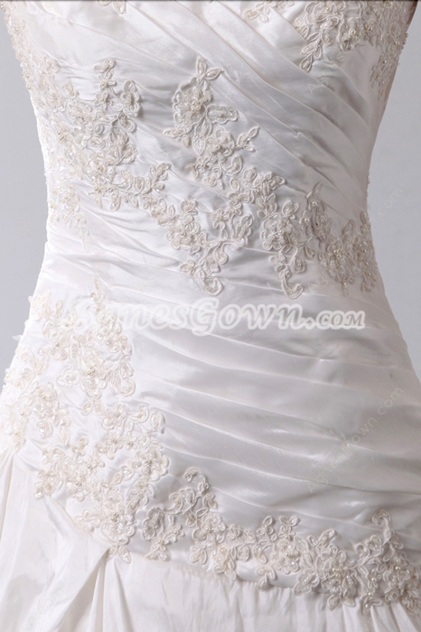 Asymmetrical Waist Plus Size Wedding Dress Corset Back 