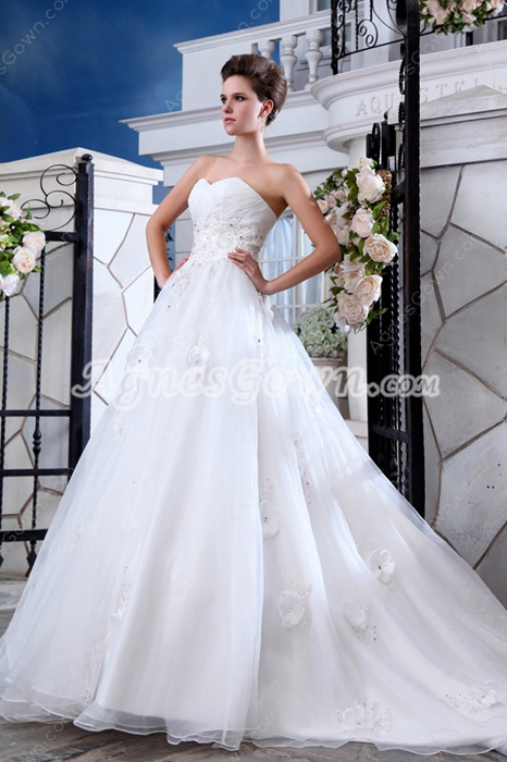 Sweet Jeweled Princess Organza Wedding Dress 