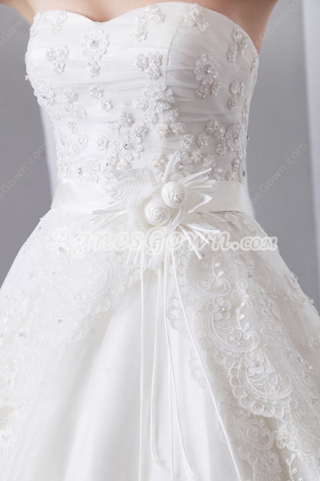 Impressive Sweetheart Wedding Dress With 2 Tiered Lace 