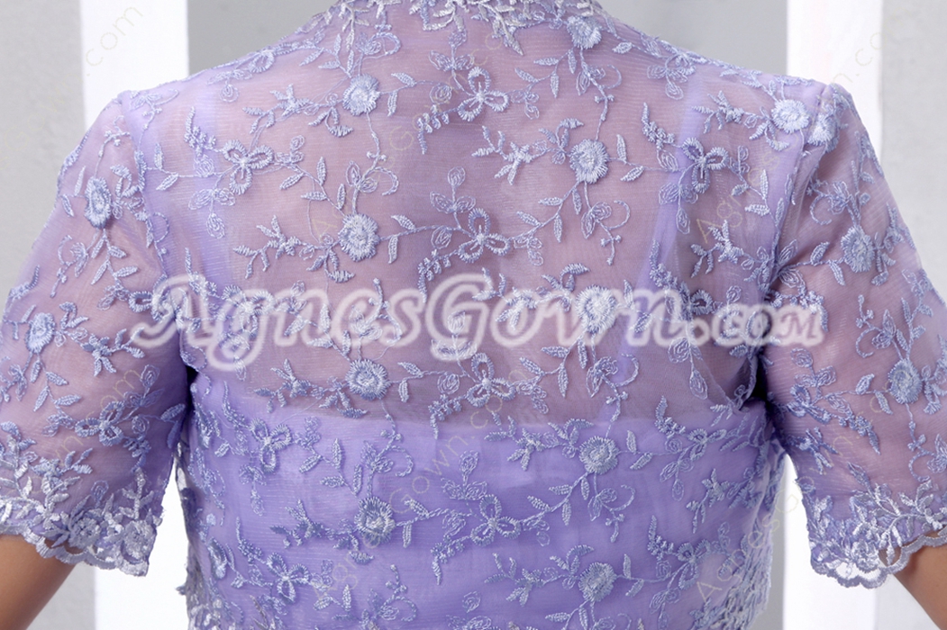 Lavender Mother Of The Bride Dress With Lace Jacket