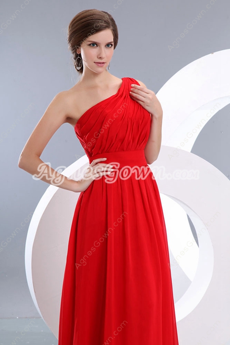 Vintage One Shoulder Bloody Red Vampire Prom Party Dress 
