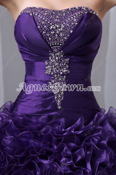 Gorgeous Ball Gown Floral Purple Quince Dress 2016