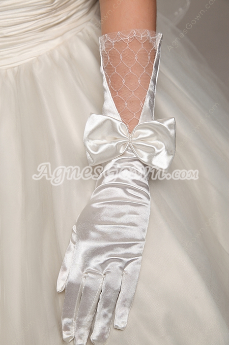 Lovely Wedding Gloves With Bow
