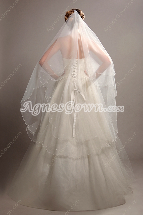 Beautiful Ivory 2 Layered Wedding Veil 
