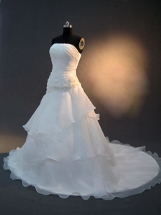 Graceful White A-line Long Simple Bridal Dresses