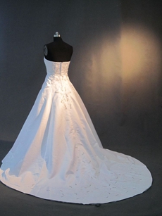 Affordable Satin Embroidery Wedding Dresses