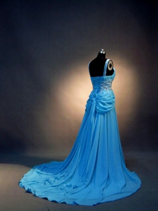 Terrific Turquoise Chiffon A-line Celebrity Dresses 