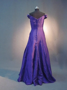 Charming Purple Off Shoulder A-line Wedding Guest Dress
