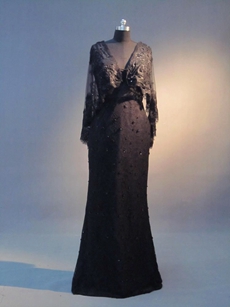 Graceful V-Neckline Black Lace Mother Of The Bride Dresses