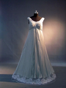 Unique Gray Chiffon Empire Maternity Prom Dresses With Lace 