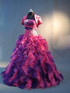 Perfect Ruffled Princess Quinceanera Dress with Short Jacket