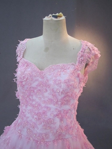 Junoesque Pink Lace Wedding Court Dresses